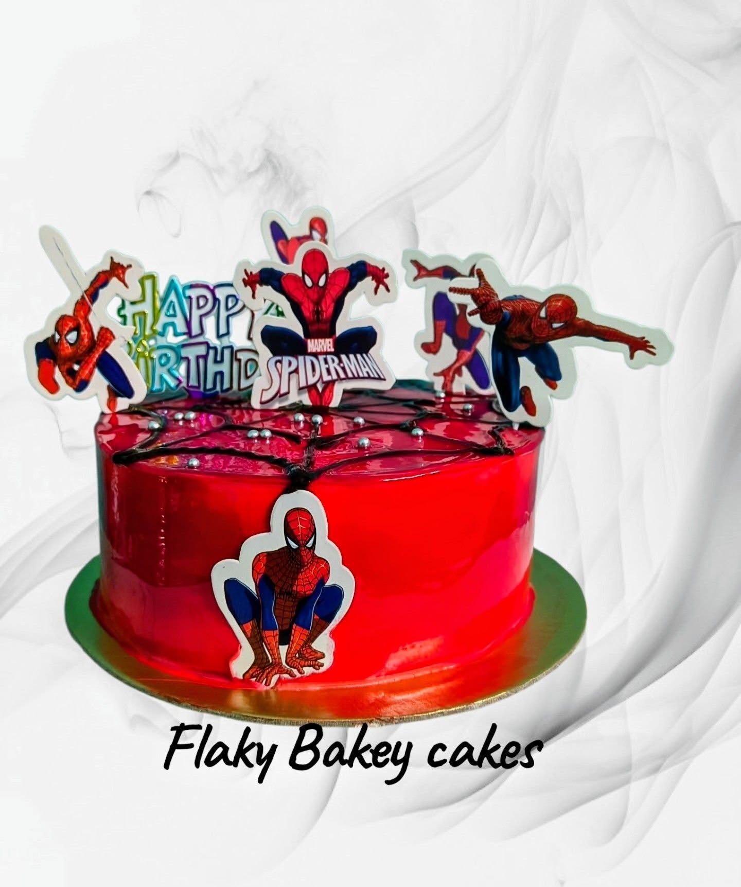 White floral square cake for wife's birthday — Flaky Bakey custom cakes, Kolkata