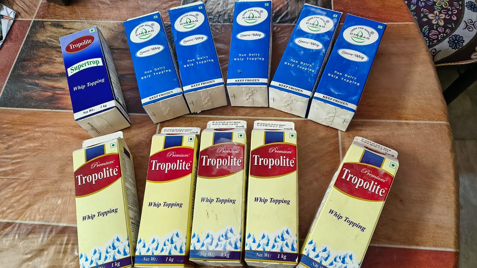 Baking ingredients - whip topping and cream — Flaky Bakey, Hatiara Kolkata