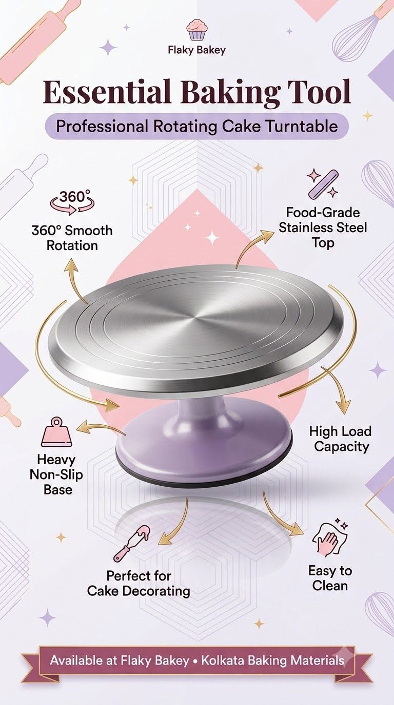 Professional rotating cake decorating turntable — baking materials store Kolkata
